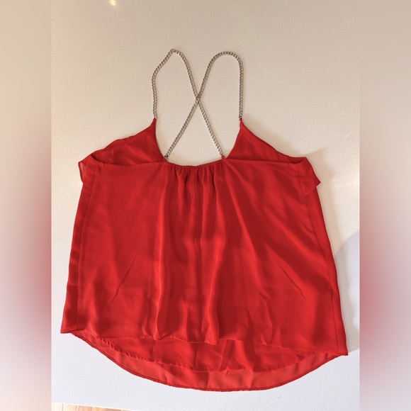 Marciano | Orange Flowy top with gold chain straps - Picture 4 of 5